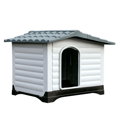 Double-Door Plastic Dog House with Non-Slip Mat