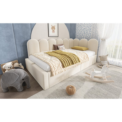 Upholstered Daybed Bed With Storage,Ottoman Bed Twin Size Single Sofa Bed 90X190cm, Daybed With Hydraulic Storage Bed Frame, With Metal Slatted Frame, by Mercer41