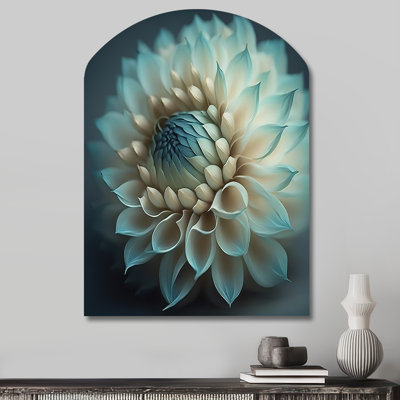 Spahr - Asymmetrical Dahlia Metal Wall Art, Arch Metal Wall Sculpture Print