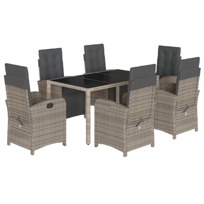 Brayden Studio 7 Piece Garden Dining Set With Cushions Poly Rattan