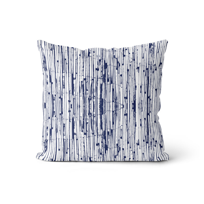 Housse de coussin Kaylee, Bleu marine / blanc