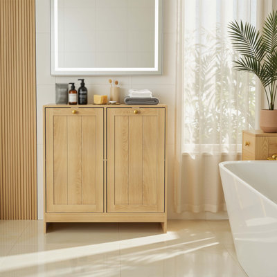 Panier à linge incliné avec panier amovible, panier à linge dissimulé, meuble de rangement pour panier à linge de salle de bain, organisateur de maison autoportant, chêne