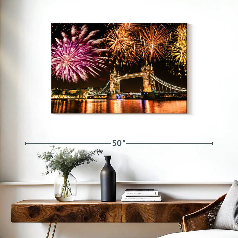 Kavia Fireworks Over Tower Bridge, 24" H x 36" W