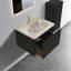 Meuble-lavabo flottant rayé en chêne noir brossé de 24 po avec lavabo en céramique blanche, meuble-lavabo une pièce sans drain-1173572588