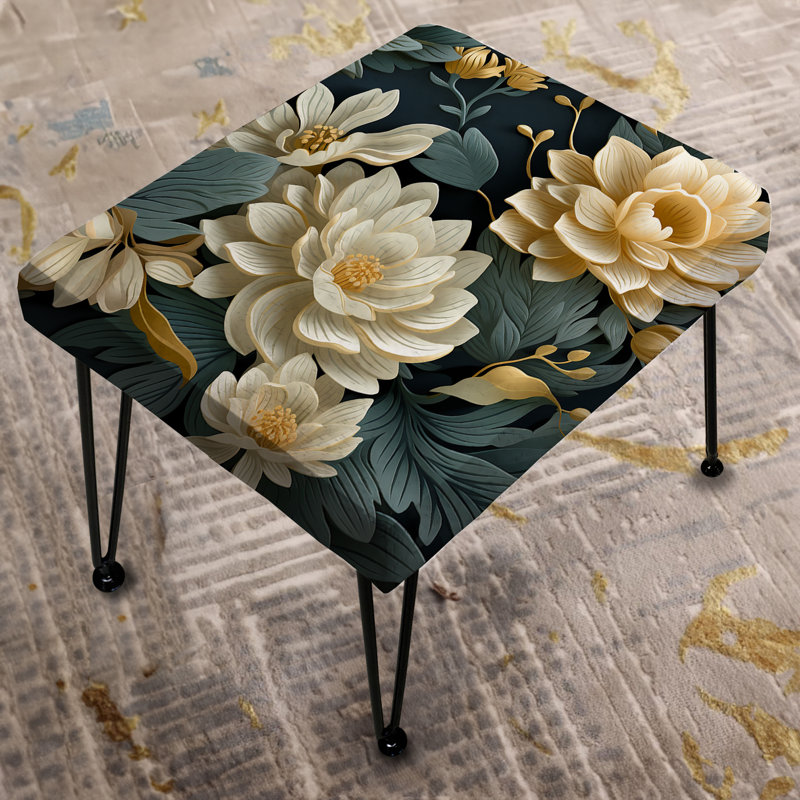 Damask Dahlia Retreat - Floral Rectangle Ottoman