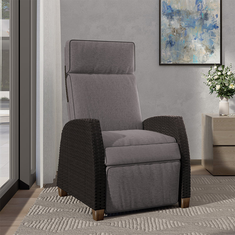 Wicker Outdoor Lounge Chair, Grey