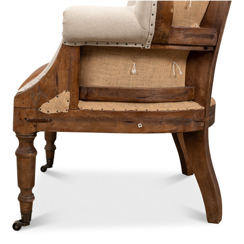 Welsh Leather Tufted Wingback Chair