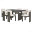 7-Piece Retro Dining Table Set For 6 With Upholstered Chairs