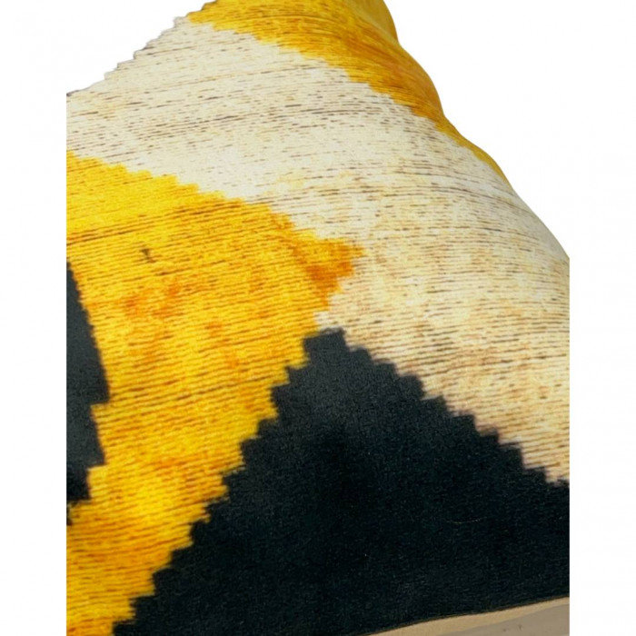 Oreiller de style turc en noir / jaune / gris / beige