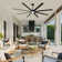96" Ceiling Fan with LED Light and Remote Control Black