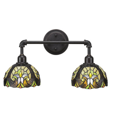 Éclairage pour meuble-lavabo 2 lumières rétro Shelbie