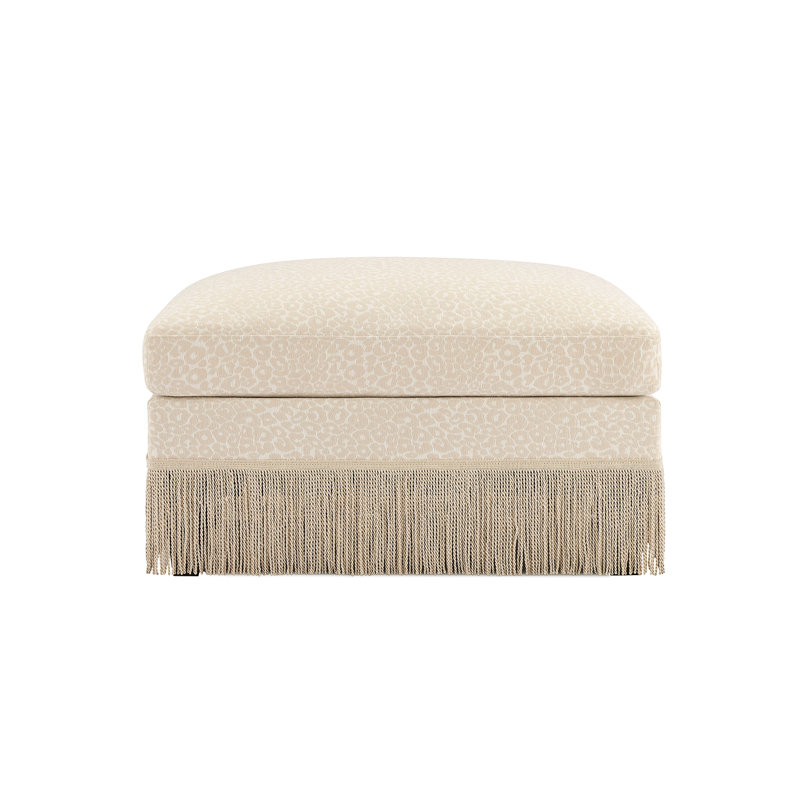 Repose-pieds en chenille léopard, Beige/brun