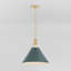 Painted No. 2 Pendant in Aged Brass and Blue Bird by Mark D. Sikes-1086054633-1086054636-1086054640