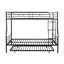 Full XL Over Queen Metal Bunk Bed With Trundle, Black-1714666914