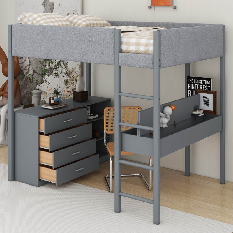 Lit en molleton Jamerious Teddy, Double, gris