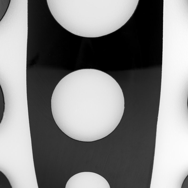 Monochrome Polka Dot Glass Bud Vase 11" H x 7" W