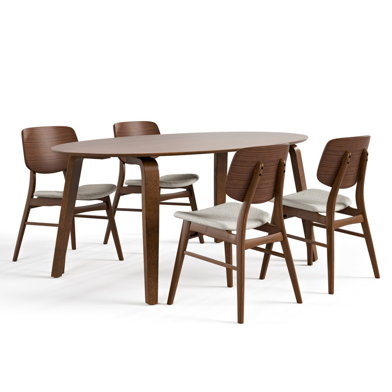 Gateshead Dining Table Set, 5 Pieces: Table, 4 Chairs