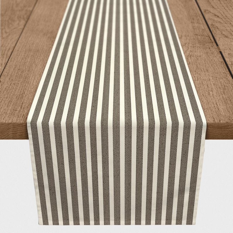 Clauderson Rectangle Striped Polyester Table Runner, 72'' x 16''