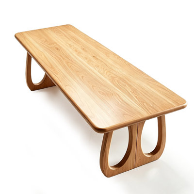 Burlywood Rectangular Solid Wood Dining Table