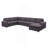 146.5" Modular Sectional Sofa With Reversible Chaise In Dark Grey Linen