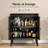 Sideboard Buffet Cabinet with Storage, Bar Liquor Cabinet with Rattan Decorated Doors, Credenza Console Tablefor Dining Room, Living Room,Hallway-1773210018