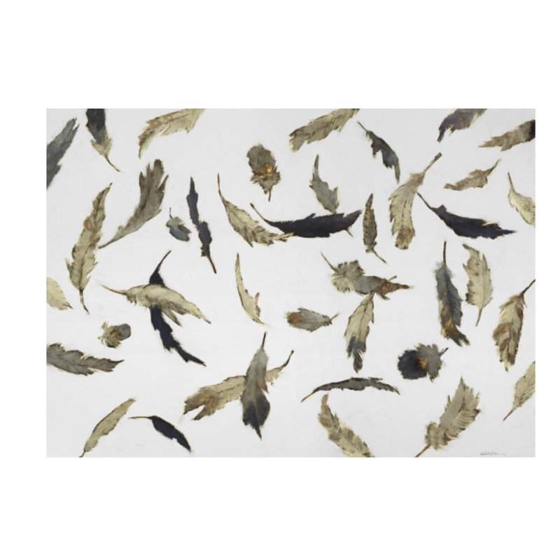 Falling Feathers White I Print by Sarah Atkinson, 24" H x 34" W, Outdoor