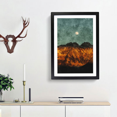 Moon over the Mountains in Italy - Picture Frame Painting Print