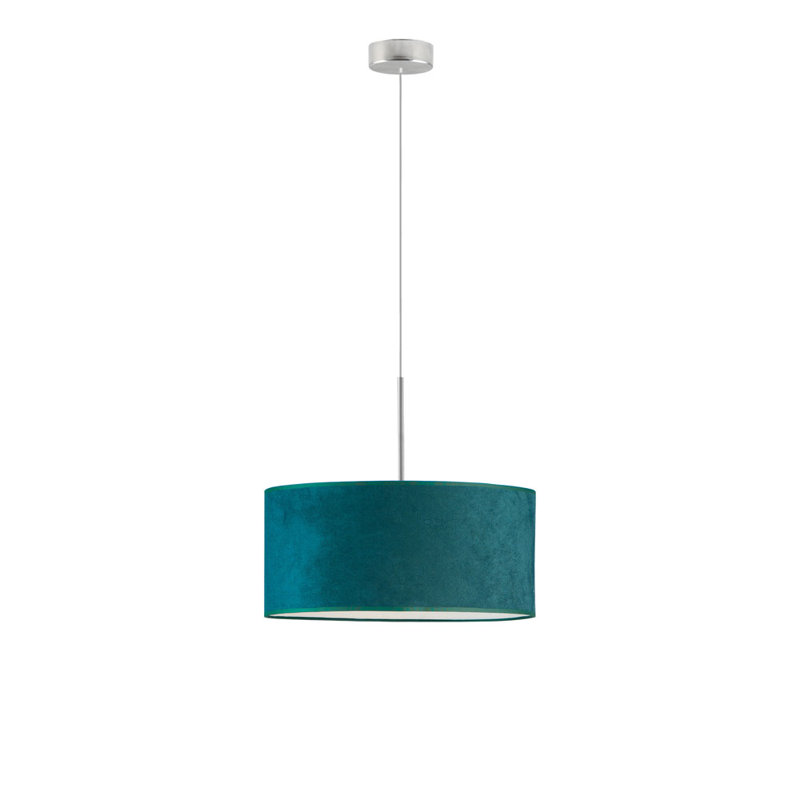 SINTRA VELUR FI 40 CM - Light Drum Pendant, Teal, Chrome