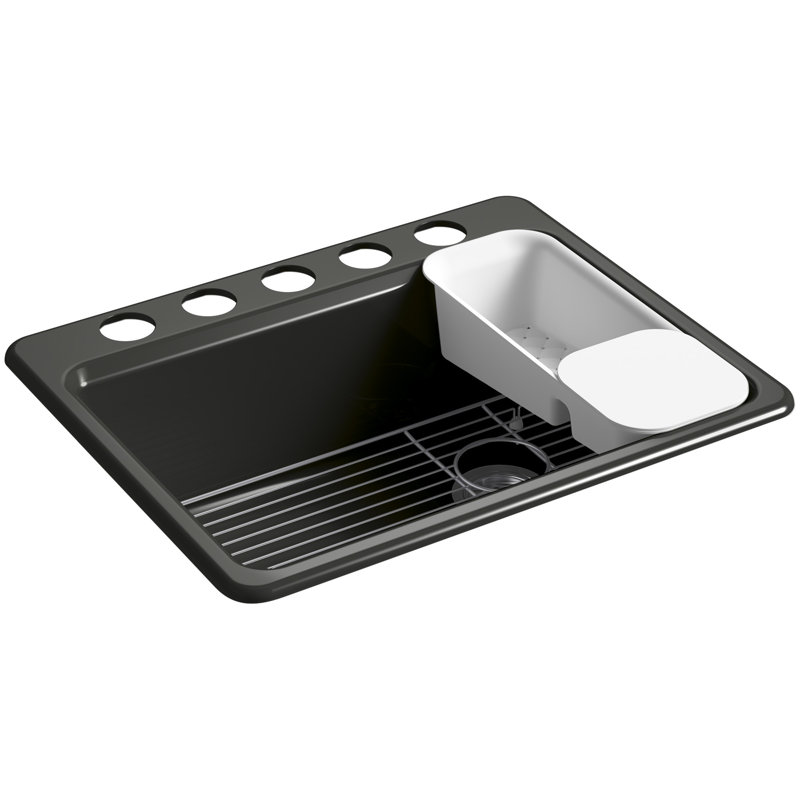 Riverby 27"L x 22"W Kitchen Sink, Caviar