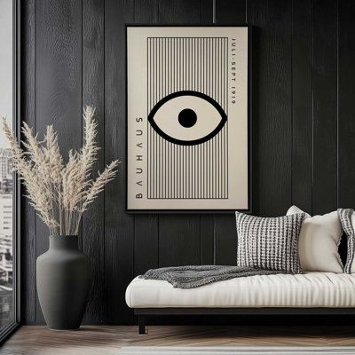 Impression sur toile avec cadre géométrique Bauhaus
