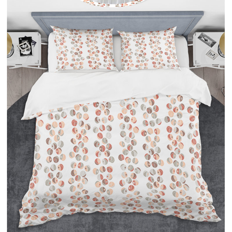  Ensemble de housse de couette rétro Abstract Mid-Century Mid-Century, Twin Duvet Cover + 2 Shams