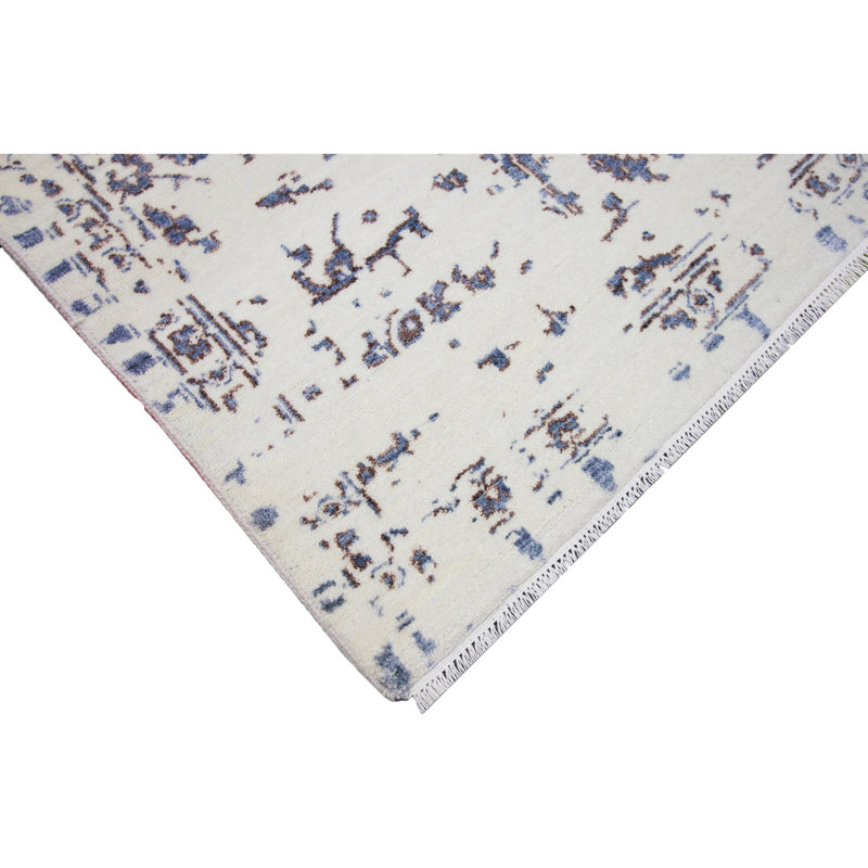 Abstract Area Rug in Green, Rectangle 10' x 14'