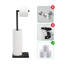 Free Standing Bathroom Toilet Paper Holder Stand With Reserve, Stainless Steel Pedestal Tissue Roll Holder, Black