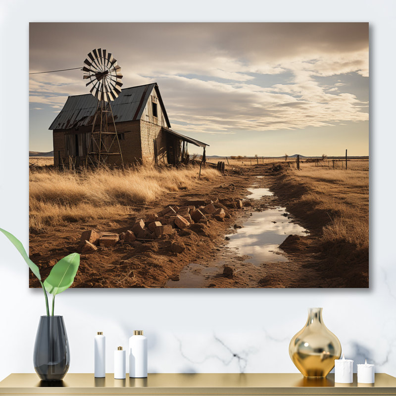 Wind Turbines Windswept Skies, reproduction d'art sur toile, H 30 po x l 40 po x P 1,5 po, Toile tendue