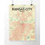 «Kansas City Map», reproduction d'impression sur affiche en beige-24705591