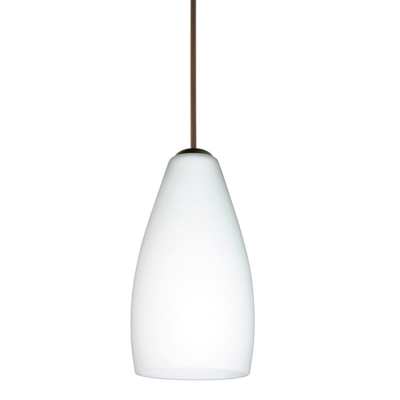 Luminaire suspendu 1 cloche pour une cloche Ritwik, Opale matte, Bronze, Halogène