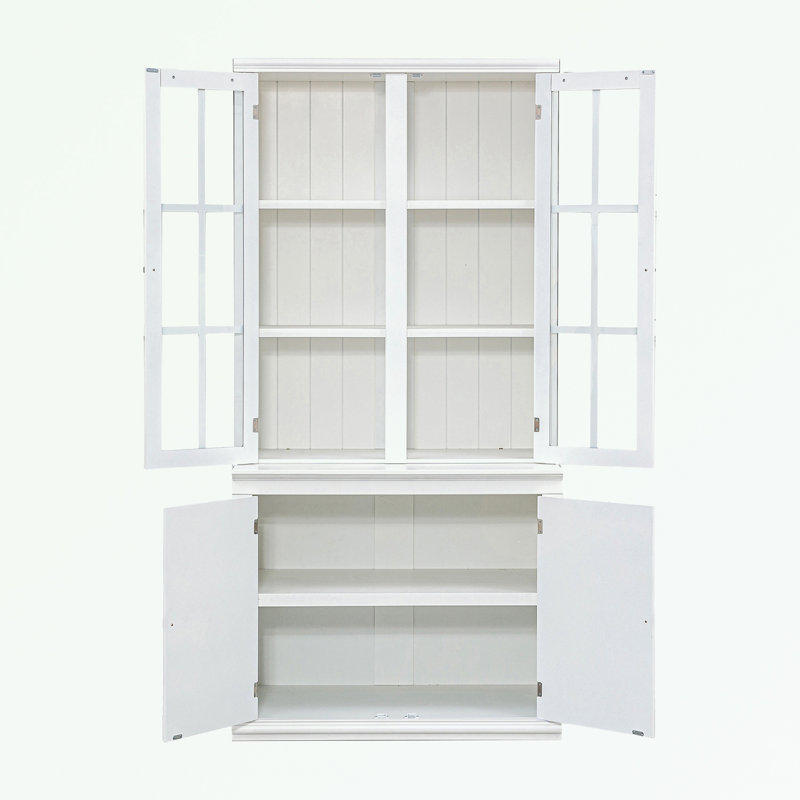 Accent cabinet with double glass doors and shelves
