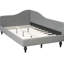 Lit de jour simple en forme de L avec housse en lin gris et pieds en bois massif fiables-1230423617