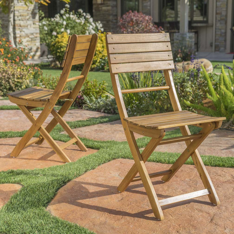 Outdoor Acacia Wood Folding Dining Chair, Natural