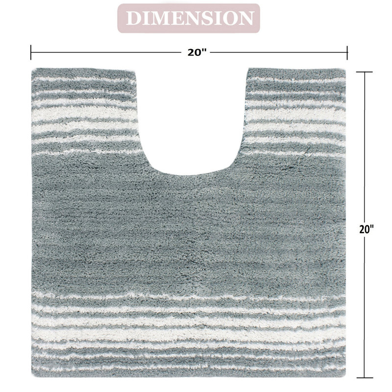 Tapis en U lavable à la machine 100% coton de la collection Gradiation, Gris
