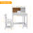 Kids Desk and Chair Set, Wooden Corner Study Table with Bookshelf, Bulletin Board, and Pen Holder, Writing Table, White