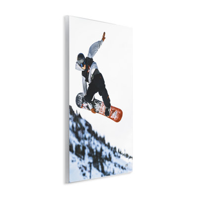 Planche à neige hivernale, art mural sur toile par Max Blakesberg Studios