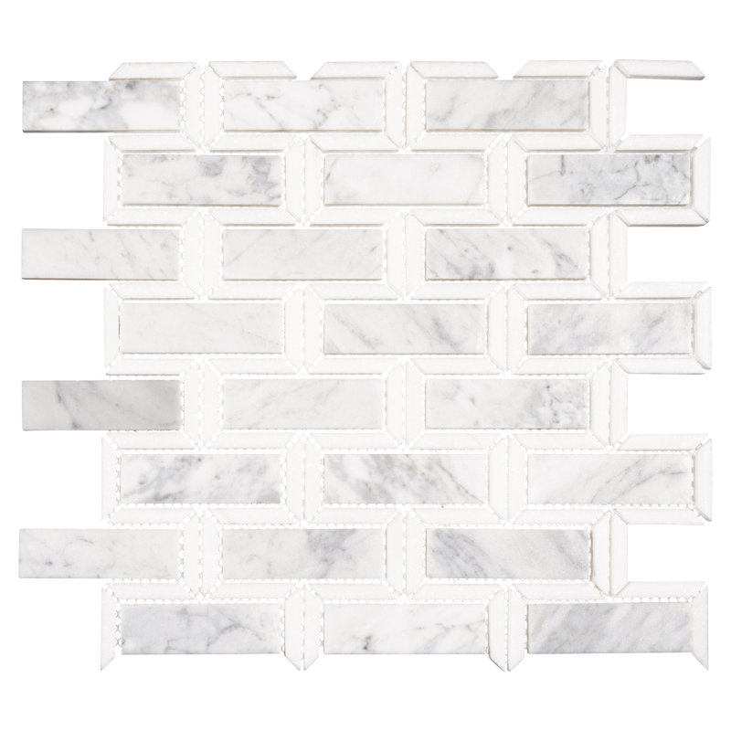Turret Natural Stone Tile Mosaic Sheet, Frost
