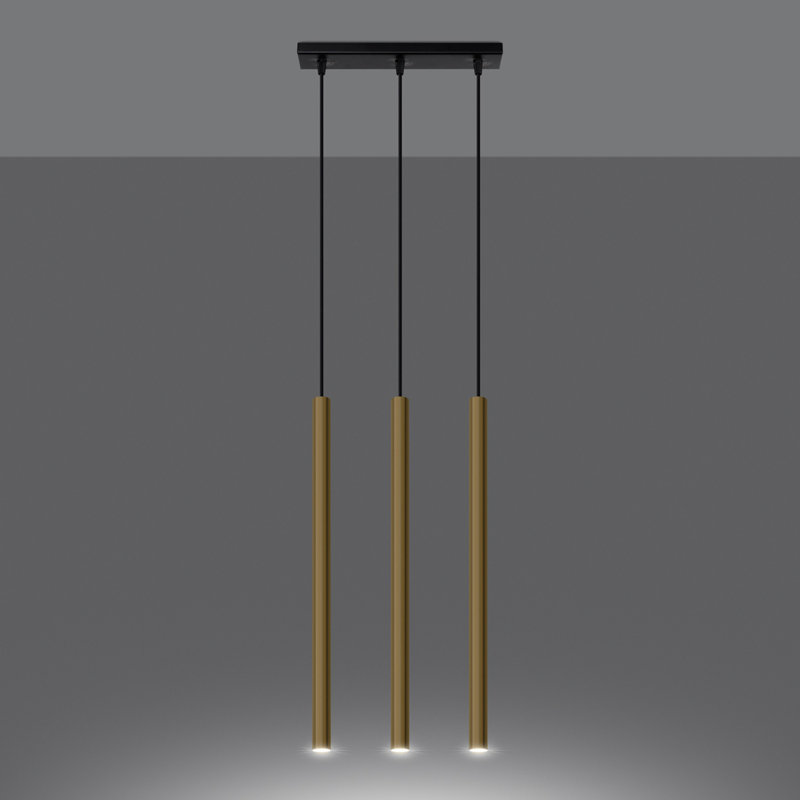 Pendant lamp Berthile 1 gold, 30x5x90 cm, Golden Shine, 3 Lights