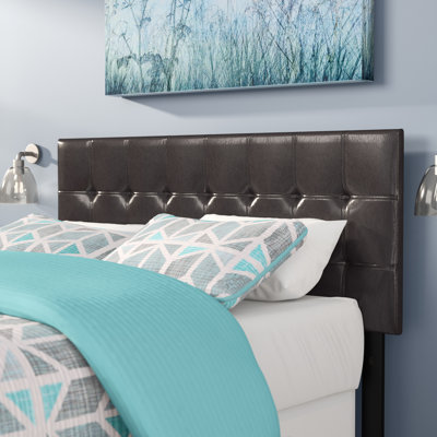 Upholstered Faux Leather Panel Headboard