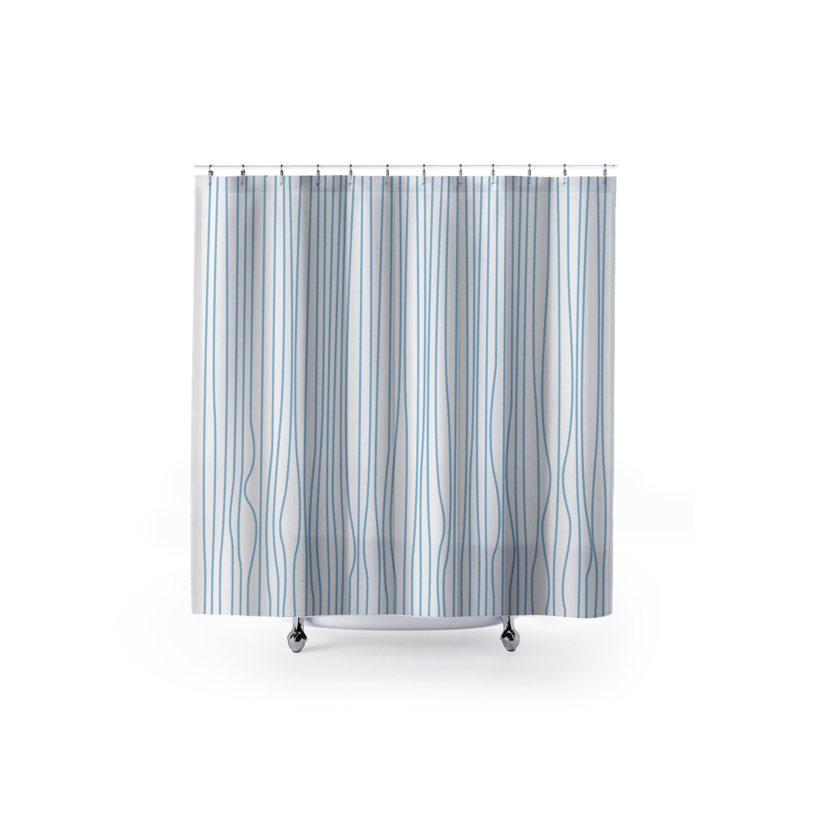 Coco Polyester Shower Curtain, Blue