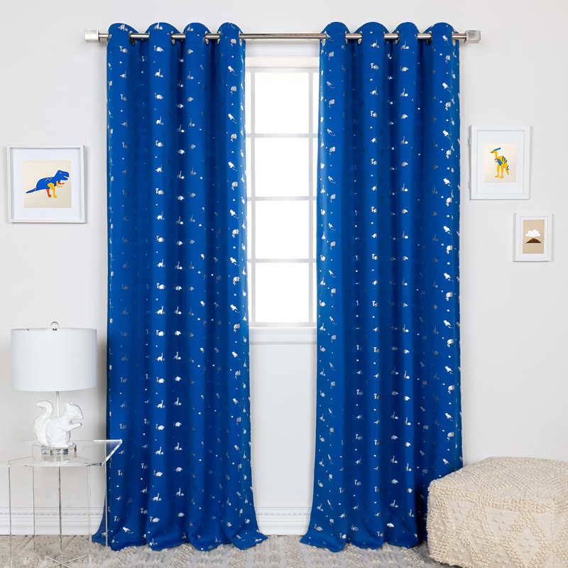 Rideau occultant en polyester Hula, Bleu royal, L 52 po x L 84 po