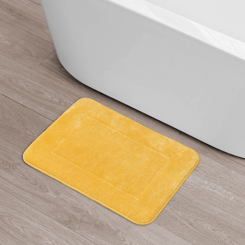 Non-Slip Bath Rug - Basics by Wayfair™, Linen, 17" W x 24" L