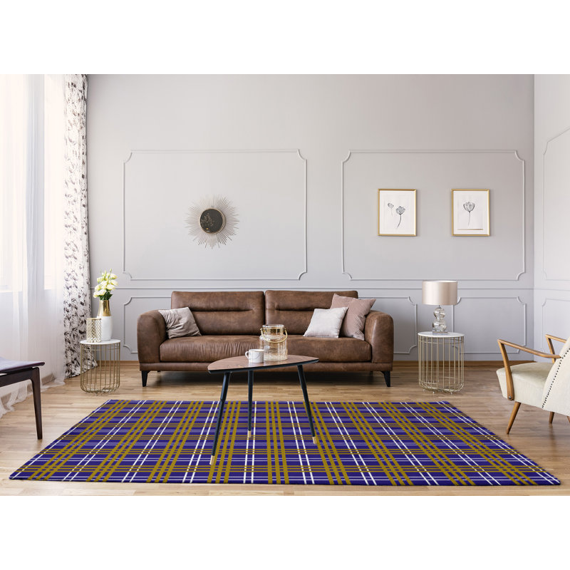 Tapis à carreaux mauve, Rectangle 8 pi x 10 pi