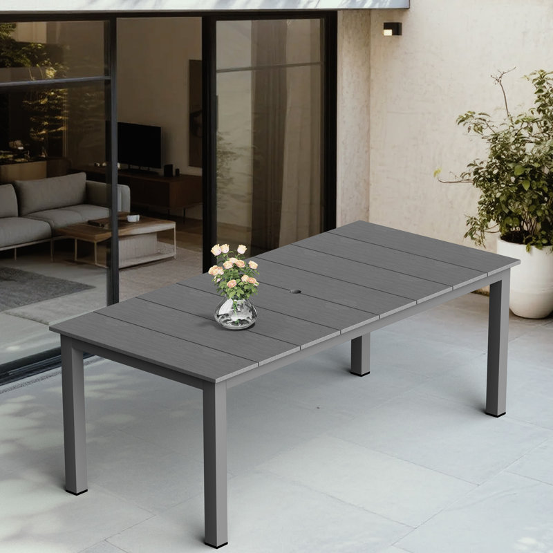 Table de salle à manger d'extérieur pour terrasse 75,5 po, Gris